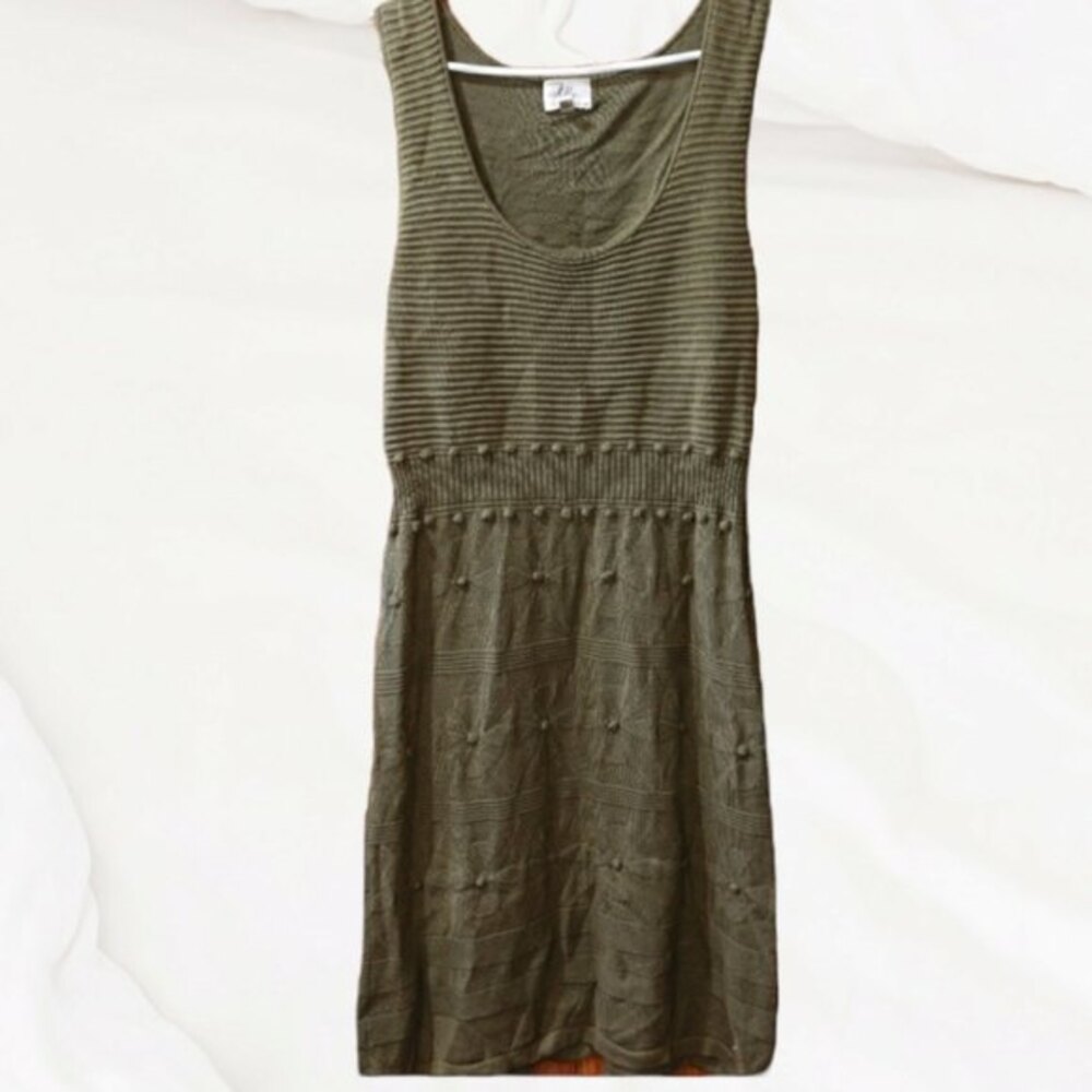 Milly Bahia Jacquard Green Knit Floral Baubles Fairycore Midi Tank Dress LG